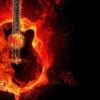 Guitar on fire. Fire is colored red. dark-rider-42019-unsplash