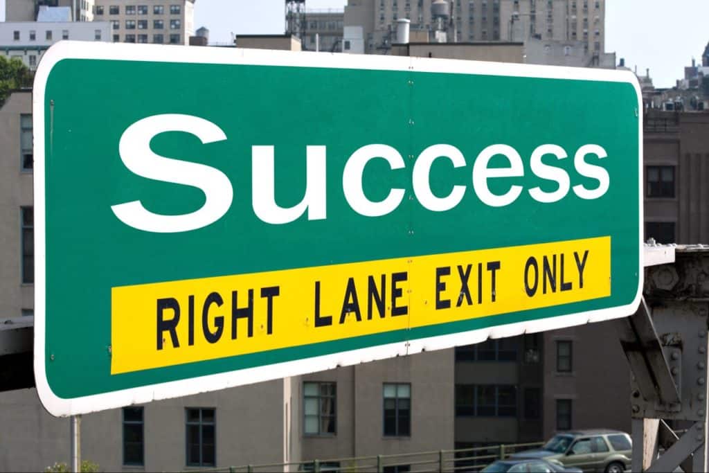 Real traffic sign that says Success.