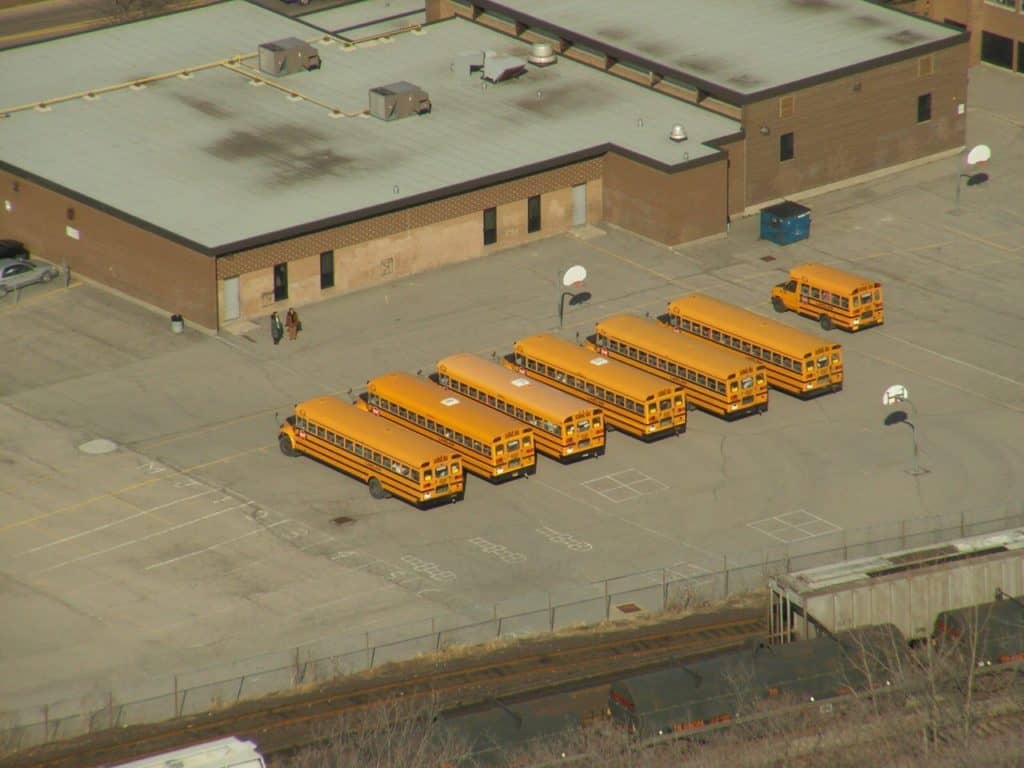 Loads of buses at school.