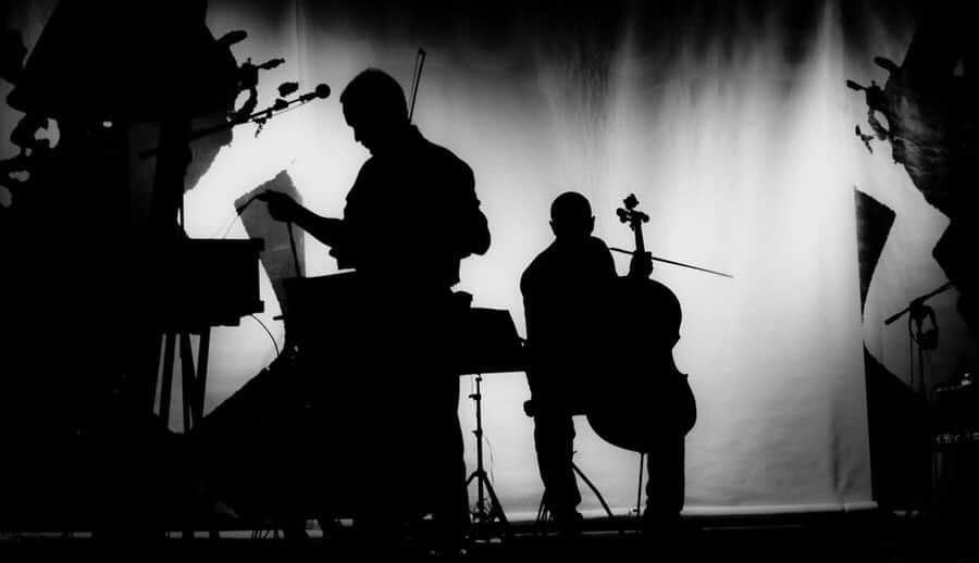 Black and white picture of Jazz Musicians.