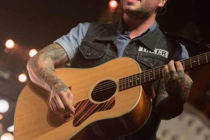 Man playing acoustic guitar..