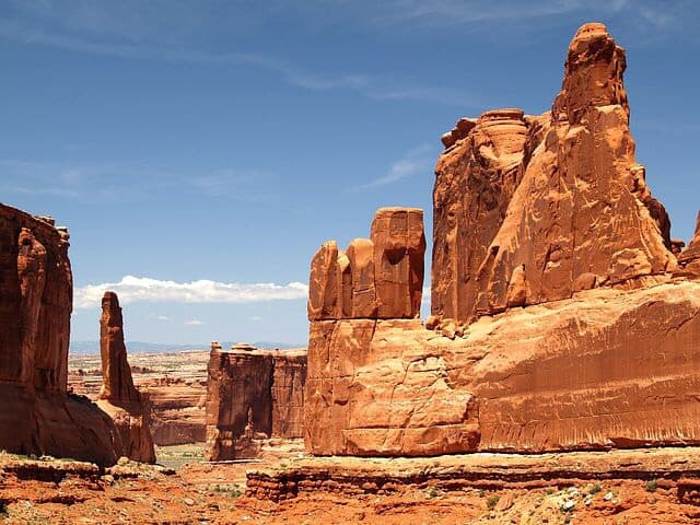 Glorious, BIG, HUGE, mountain boulders, colored golden brown, on the plains.