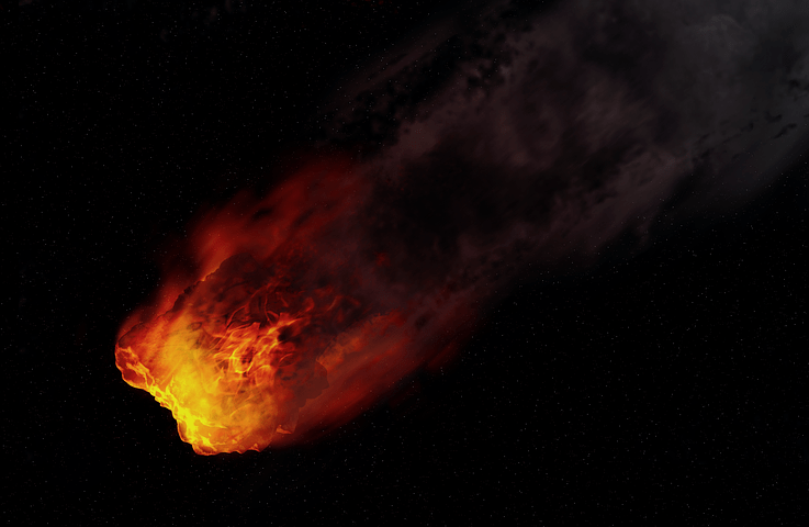 Large meteor speeding and falling from space, very, very, fast.